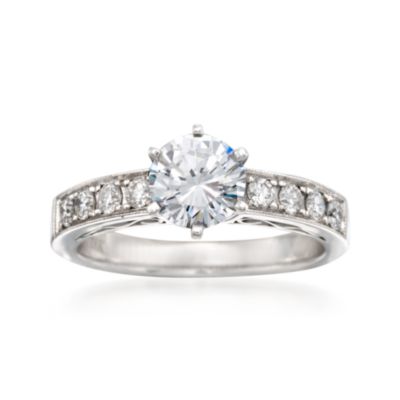 Simon G. .31 ct. t.w. Diamond Engagement Ring Setting in 18kt White Gold &mdash; Alt Image 1
