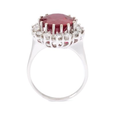 8.00 Carat Ruby and 1.05 ct. t.w. Diamond Ring In 14kt White Gold &mdash; Alt Image 3