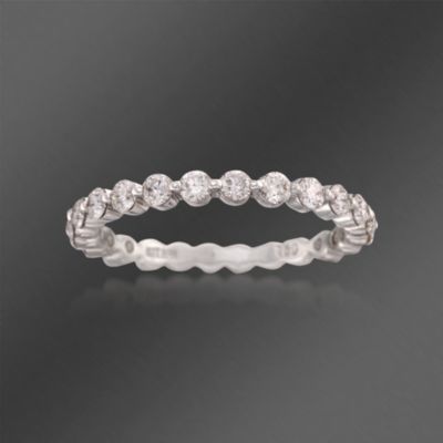 Ritani .77 ct. t.w. Round Diamond Wedding Ring in 18kt White Gold. Size 7 &mdash; Alt Image 1