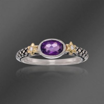 Andrea Candela .70 Carat Amethyst Ring With Diamonds in Two-Tone. Size 7 &mdash; Alt Image 1