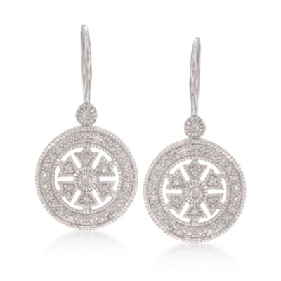 .20 ct. t.w. Diamond Circle Drop Earrings in Sterling Silver &mdash; Alt Image 1