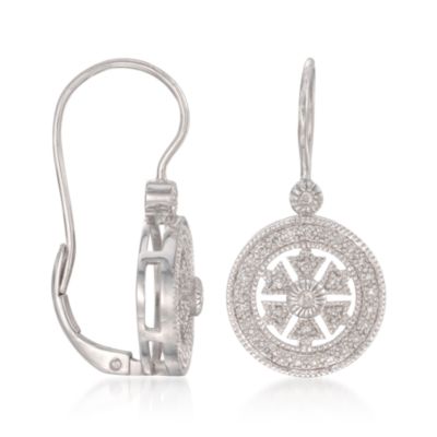 .20 ct. t.w. Diamond Circle Drop Earrings in Sterling Silver &mdash; Alt Image 3
