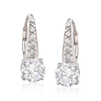 3.00 ct. t.w. Round CZ Drop Earrings In Sterling Silver   &mdash; Alt Image 1