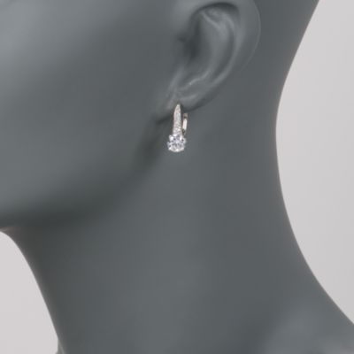 3.00 ct. t.w. Round CZ Drop Earrings In Sterling Silver   &mdash; Alt Image 2