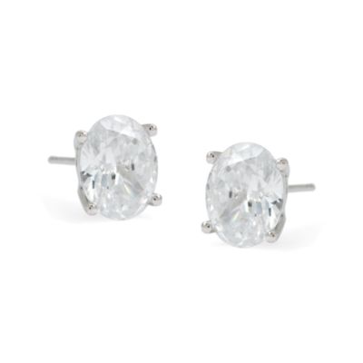 6.00 ct. t.w. Oval CZ Earrings In Sterling Silver &mdash; Alt Image 1
