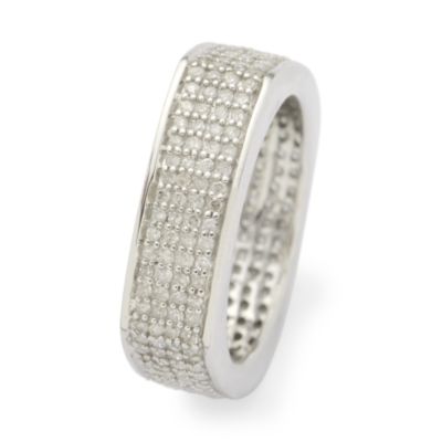 .85 ct. t.w. Pave Diamond Eternity Band Ring In Sterling Silver &mdash; Alt Image 2