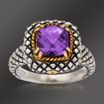 Andrea Candela Alhambra Collection Amethyst Ring in 18kt Gold and Sterling Silver &mdash; Alt Image 1