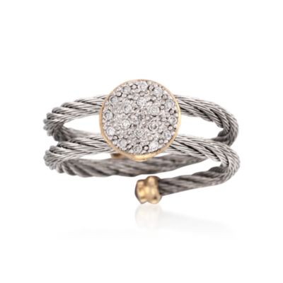 Charriol .10 ct. t.w. "Classique" Diamond Ring in Stainless and 18kt Yellow Gold. Size 7 &mdash; Alt Image 1