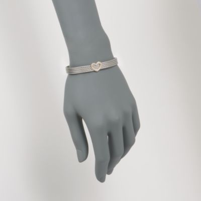 Charriol .12 ct. t.w. "Classique" Diamond Cuff Bracelet in 18kt Yellow Gold and Stainless. 7" &mdash; Alt Image 2