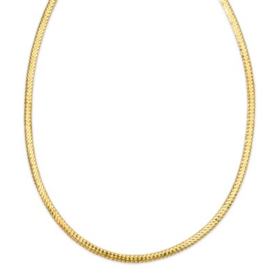 Italian 18kt Yellow Gold 3mm Omega Necklace &mdash; Alt Image 1