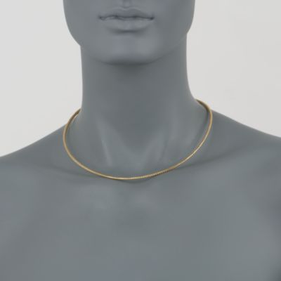 Italian 18kt Yellow Gold 3mm Omega Necklace &mdash; Alt Image 2