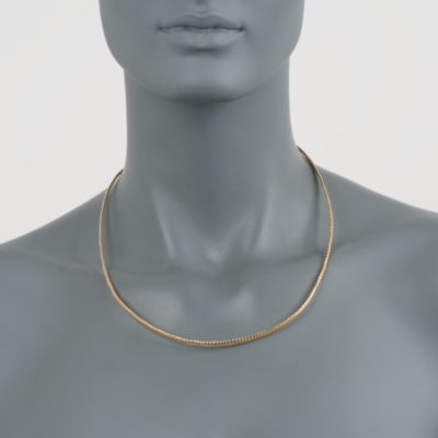 Italian 18kt Yellow Gold 3mm Omega Necklace &mdash; Alt Image 3