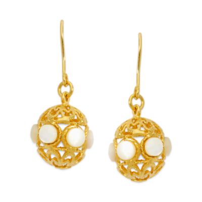 Mother-Of-Pearl Earrings In Vermeil &mdash; Alt Image 1