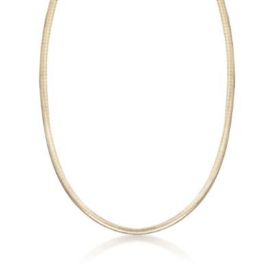 Italian 14kt Yellow Gold and Sterling Silver Reversible 4mm Omega Necklace &mdash; Alt Image 1