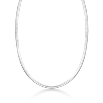 Italian 14kt Yellow Gold and Sterling Silver Reversible 4mm Omega Necklace &mdash; Alt Image 4
