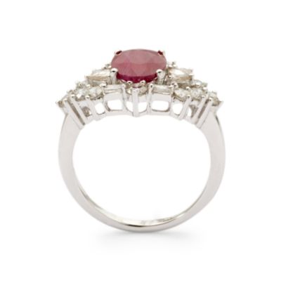 1.80 Carat Ruby Ring With .95 ct. t.w. Diamonds In 18kt White Gold &mdash; Alt Image 3