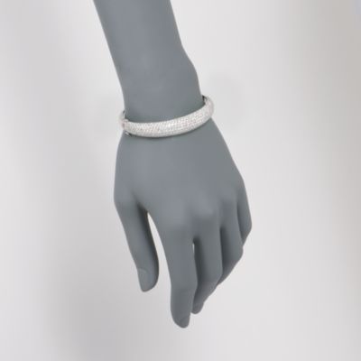 5.13 ct. t.w. Diamond Dome Bangle Bracelet in 18kt White Gold. 7" &mdash; Alt Image 2