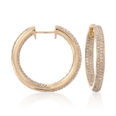 1.98 ct. t.w. Diamond In-And-Out Hoop Earrings in 18kt Yellow Gold &mdash; Alt Image 1