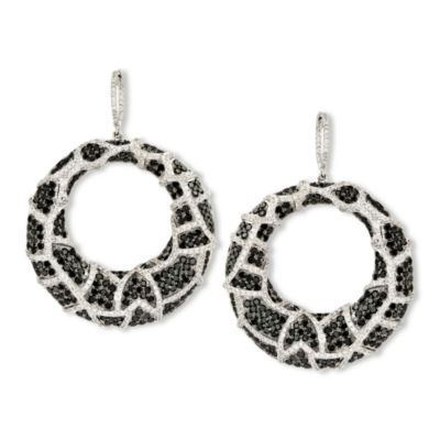 4.20 ct. t.w. Black and White Diamond Earrings In 18kt White Gold &mdash; Alt Image 1