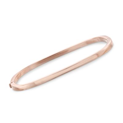 Roberto Coin 18kt Rose Gold Square Bangle Bracelet. 7" &mdash; Alt Image 1