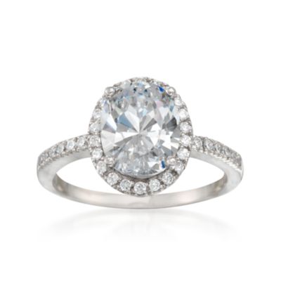 3.30 ct. t.w. CZ Ring in 14kt White Gold &mdash; Alt Image 1