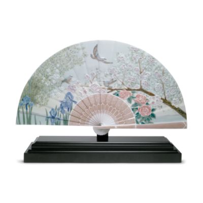 Lladro "Iris and Cherry Flowers" Fan  &mdash; Alt Image 1