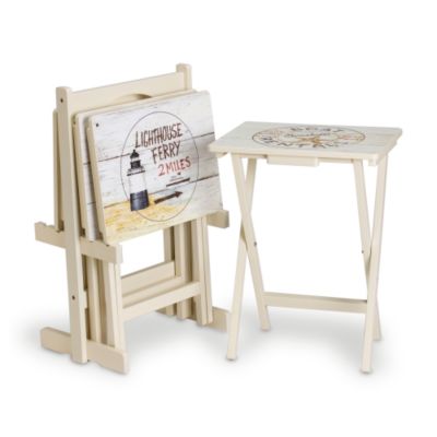 Nautical Tv Tray Set With Stand &mdash; Alt Image 1