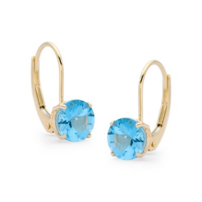 2.00 ct. t.w. Round Blue Topaz Earrings In 14kt Yellow Gold  &mdash; Alt Image 1