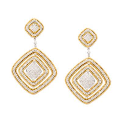  3.95 ct. t.w. Diamond Earrings In 18kt Two-Tone Gold &mdash; Alt Image 1