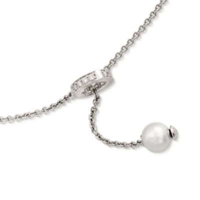 Mikimoto 7mm A+ Akoya "Pearls in Motion" and 10mm A+ Black South Sea Pearl Necklace With .20 ct. t.w. Diamonds in 18kt White Gold. 19" &mdash; Alt Image 3
