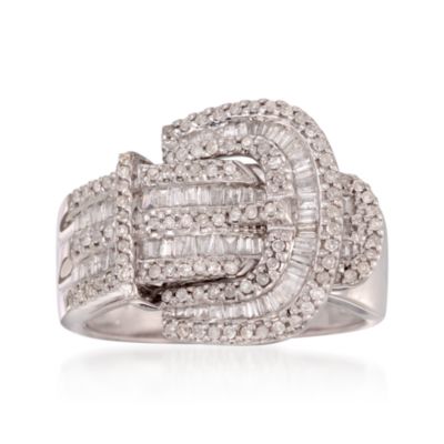 .70 ct. t.w. Diamond Buckle Ring in 14kt White Gold &mdash; Alt Image 1