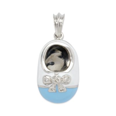 Shoe Charm Pendant With Diamond Accents in Enamel and 14kt White Gold  &mdash; Alt Image 1