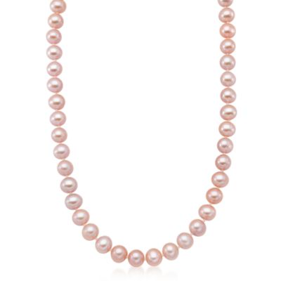 8-8.5mm Pink Pearl Necklace in 14kt Yellow Gold &mdash; Alt Image 1