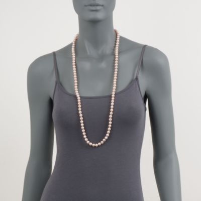 8-8.5mm Pink Pearl Necklace in 14kt Yellow Gold &mdash; Alt Image 7