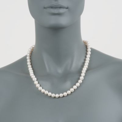 8-8.5mm Pearl Necklace in 14kt Yellow Gold &mdash; Alt Image 4