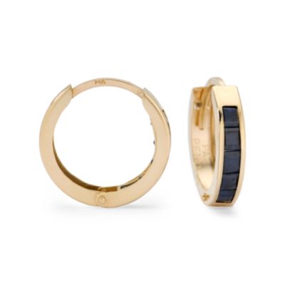 1.25 ct. t.w. Sapphire Hoop Earrings In 14kt Yellow Gold  &mdash; Alt Image 1