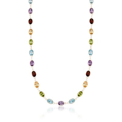 18.30 ct. t.w. Multi-Gem Necklace in 14kt Yellow Gold. 18" &mdash; Alt Image 1