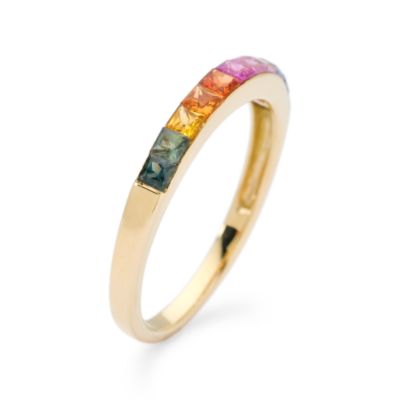 .95 ct. t.w. Rainbow Sapphire Band Ring in 14kt Yellow Gold &mdash; Alt Image 3