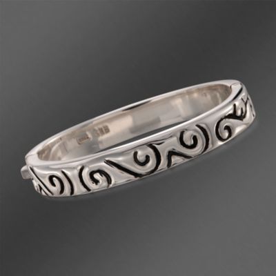 Zina Sterling Silver Swirl Slip-On Bangle Bracelet. 7" &mdash; Alt Image 1
