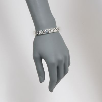 Zina Sterling Silver Swirl Slip-On Bangle Bracelet. 7" &mdash; Alt Image 2