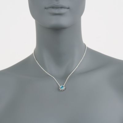 Zina Sterling Silver 1.30 Carat Blue Topaz Swirl Pendant Necklace. 16" &mdash; Alt Image 2