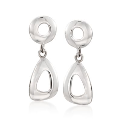 Zina Sterling Silver Open Geometric Drop Earrings &mdash; Alt Image 1