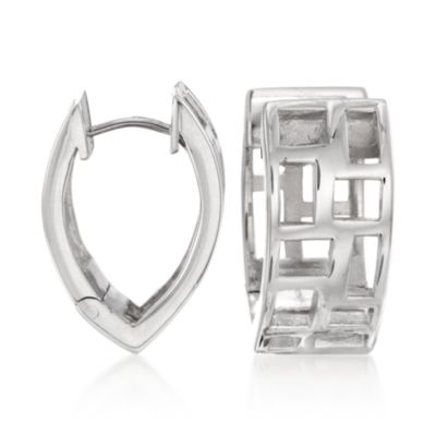 Zina Sterling Silver Open Square Post Drop Earrings &mdash; Alt Image 1