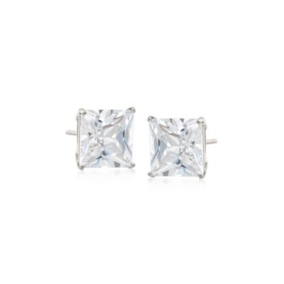 1.00 ct. t.w. Princess-Cut CZ Stud Earrings in 14kt White Gold &mdash; Alt Image 1