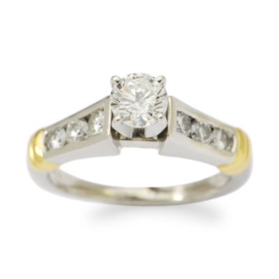 C. 1990 Vintage .90 ct. t.w. Diamond Ring In Platinum and 14kt Yellow Gold. Size 5 &mdash; Alt Image 1