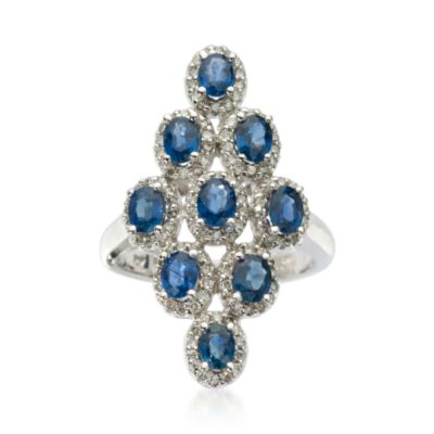 2.25 ct. t.w. Sapphire Ring With Diamond In 14kt White Gold &mdash; Alt Image 1