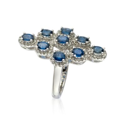 2.25 ct. t.w. Sapphire Ring With Diamond In 14kt White Gold &mdash; Alt Image 2