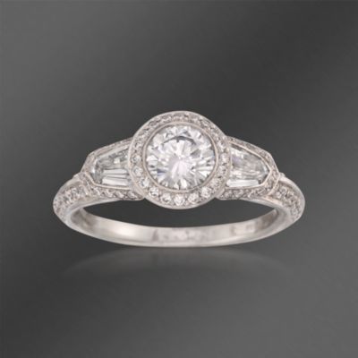 Ritani .78 ct. t.w. Diamond Engagement Ring Setting in Platinum. Size 7 &mdash; Alt Image 1