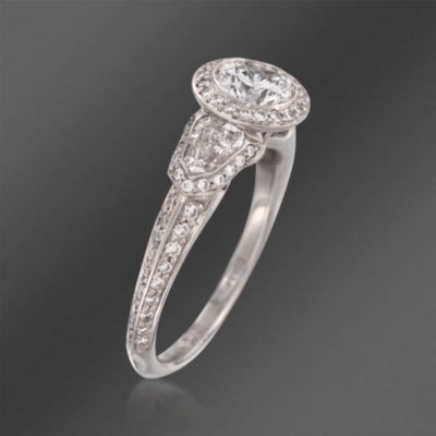 Ritani .78 ct. t.w. Diamond Engagement Ring Setting in Platinum. Size 7 &mdash; Alt Image 3