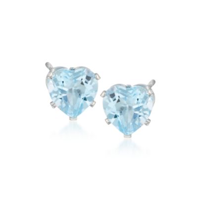 2.50 ct. t.w. Blue Topaz Heart Stud Earrings in Sterling Silver &mdash; Alt Image 1